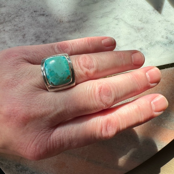 Beautiful real turquoise silver ring ~ - Picture 4 of 13